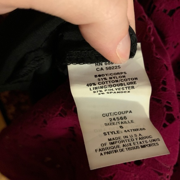 Plum Cut Out Bodycon Dress size 8 - Picture 4 of 4